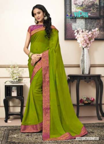 Fancy Designer Green Georgette Saree