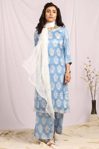 Fancy and Printed Kurti with Plazo  by Once Apon A Trunk