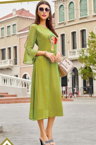 Fancy Crepe Kurti by Fabja