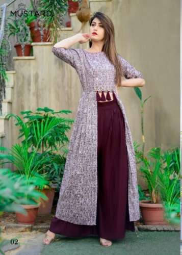 BUY ONLINE PARTY WEAR PINK LONG GOWN TYPE KURTI WITH FOIL PRINT AND MIRROR  HAND WORK FROM FASHION BAZAR.