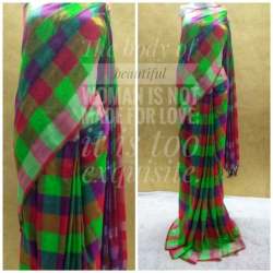 LOWVINA HUBS Linen Cotton SAREE