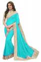 Fancy Georgette lace Border Saree thumb 3
