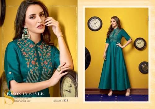 Embroidered Party Wear Kurtis by Hello Style