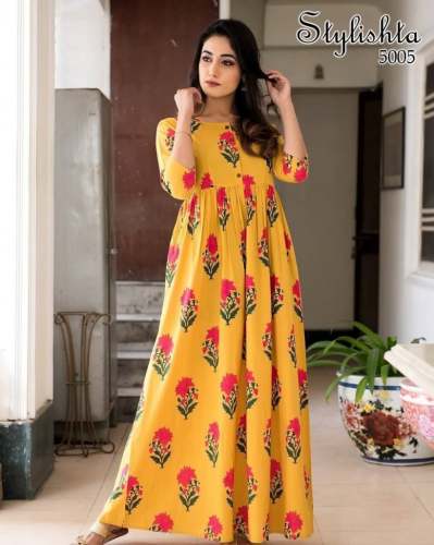 Printed Anarkali Kurtis  by Hello Style