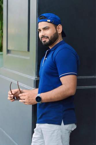 PEENUT COLLAR COTTON T-SHIRT 