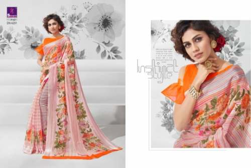 Floral Printed Saree by Mansi Garments