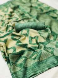 Printed Linen Saree 