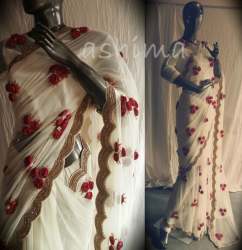 Georgette work saree