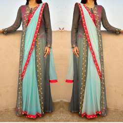 Saree with fancy koti