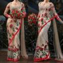Soft net with embroidery work saree