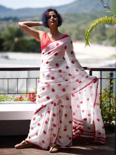 Digital printed pure cotton saree