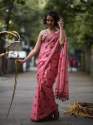 Digital printed pure cotton saree thumb 12