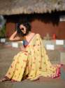 Digital printed pure cotton saree thumb 9