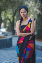 fancy saree rocking look