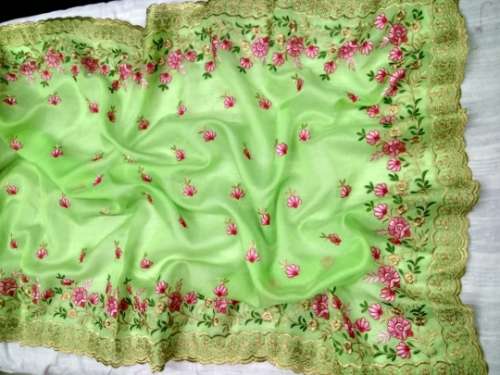 Embroidery organza saree 