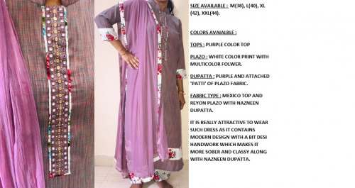 purple color stitched suit