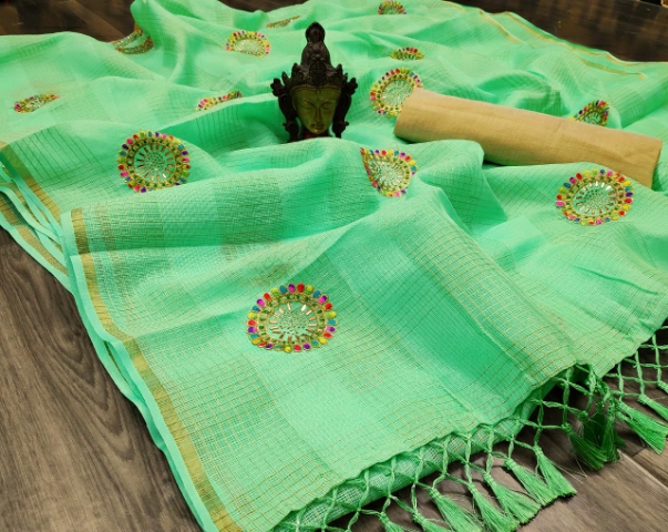 pure linen saree