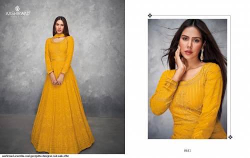 Aashirwad Presents Anamika Real Georgette Anarkali Suit 