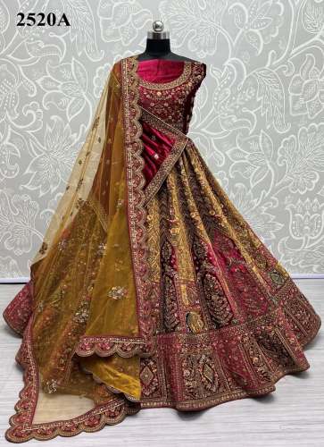 Anjani Art 2520A To 2520C Bridal Velvet Lehenga Choli 