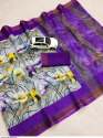 Elegant Linen Digital Printed Saree  thumb 17