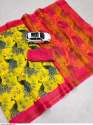 Elegant Linen Digital Printed Saree  thumb 9