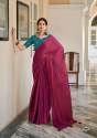 Kashvi Creation Mirai Soft Satin Saree With Embroidered Blouse  thumb 14