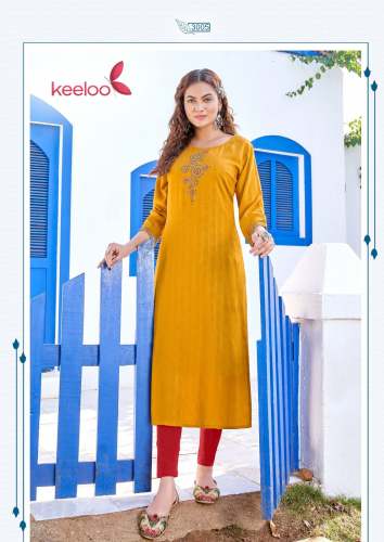 Keeloo Kanika Vol 3 Rayon Handwork Kurti by Mittoo Kurti