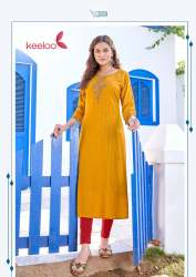 Keeloo Kanika Vol 3 Rayon Handwork Kurti by Mittoo Kurti