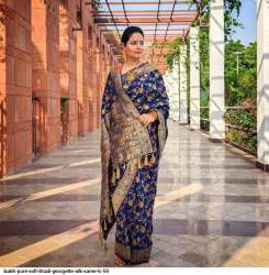 Laabh Pure Soft Khadi Georgette Silk Saree LC -59