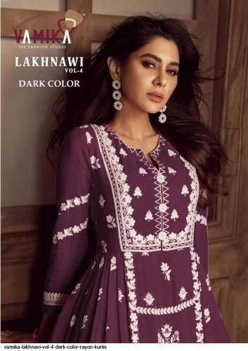 Lakhnavi Vol 4 Rayon Dark Color Kurti by Vamika 