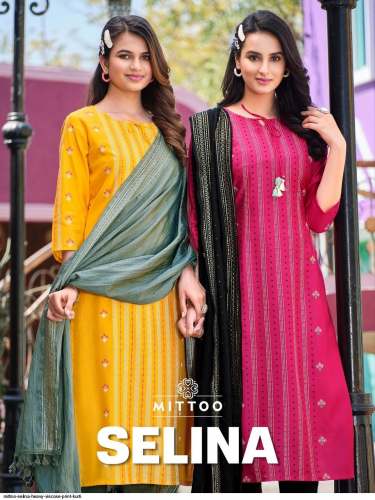 Latest Catalog of Selina Heavy Viscose Print Kurti by Mittoo