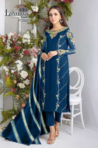 Laxuria 1260 faux Georgette Readymade Designer Salwar Suit by Laxuria Trendz in Surat