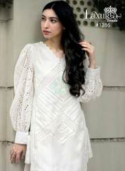 Laxuria 1286 White Pakistani Kurti pant set 