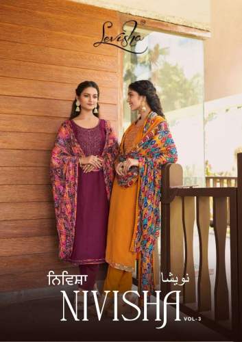 Levisha Presents Nivisha Vol 3 Rayon Slub Embroidered Suit 