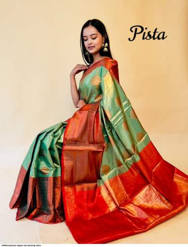 Mithila Banarasi Copper Zari Weaving Silk Saree 