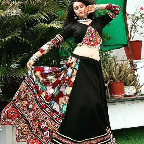 Muslin Black Navratri Chaniya Choli -VC 19