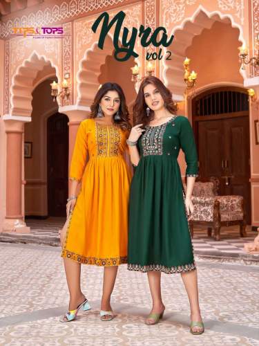 Nayra Vol 2 Rayon Stylish Kurti by Tips and Tops 