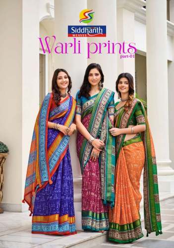 New Launched Warli Prints Vol 1 Designer saree by Siddhanth Weaves