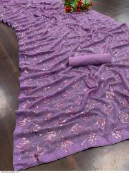 Niyati Heavy Georgette with all over 3mm and 5 mm sequence saree 