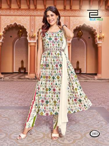 Paradise Nayra Cut Kurti With Bottom Dupatta Set by Blue Hills 