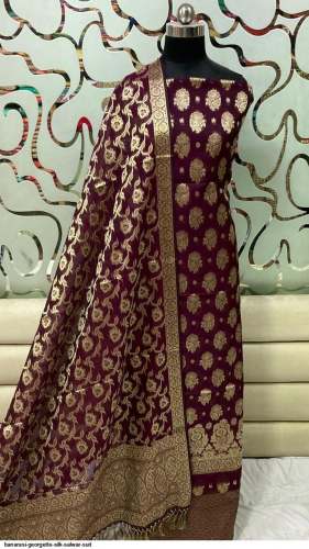 Party Wear Banarasi Georgette silk Dress Material 