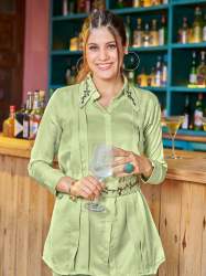 PR Status Elegant Stylish Kurta attach belt with pant co-ord Set