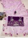  Premium Organza Silk saree with Embroidery codding & Sequins Work thumb 9