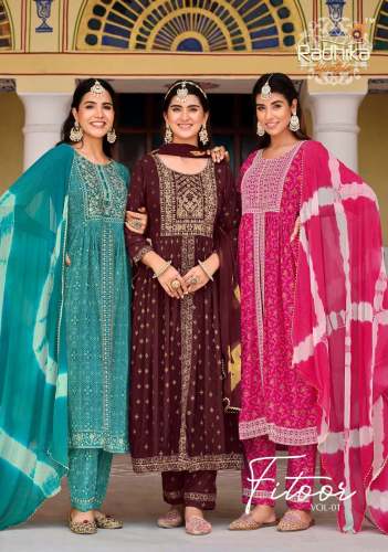 Radhika lifestyle present Fitoor vol 1 Readymade fancy center slit gown Suit