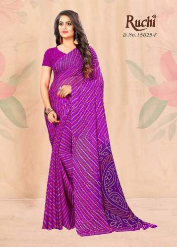 Ruchi Star Chiffon 15825 Bandhani print saree 