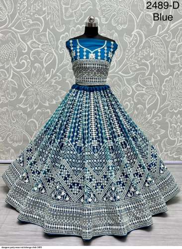 Sequins work Party wear Net Lehenga Choli 2489
