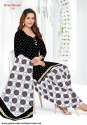Shree Ganesh White and Black Cotton Patiyala Suit thumb 11