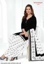 Shree Ganesh White and Black Cotton Patiyala Suit thumb 3