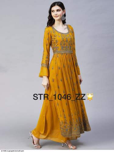 STR 1046 ZZ Stylish Georgette Kurti With palazzo pant 