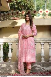Stunning Cotton Alia Cut Kurti Set 